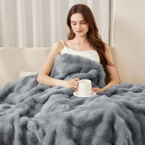 Soft Cozy Faux Fur Rabbit Blanket