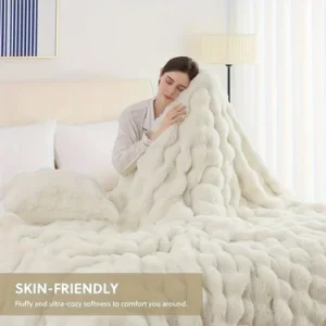 Soft Cozy Faux Fur Rabbit Blanket