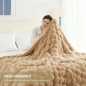 Soft Cozy Faux Fur Rabbit Blanket