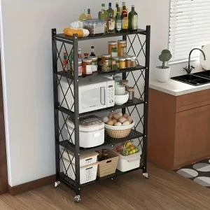 5-layer Heavy-duty Foldable Metal Storage Rack