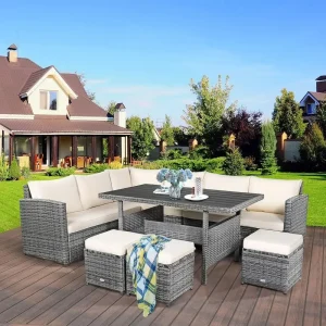 7-Piece Outdoor Sectional Set with Cushions